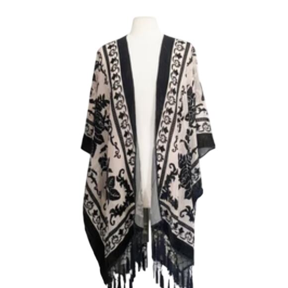 Free People Nightbird Kimono in Black Combo One Size - Picture 8 of 8